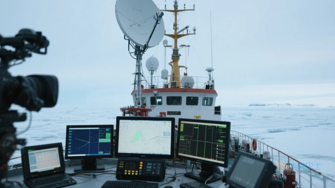 極地科研船通訊實景模擬