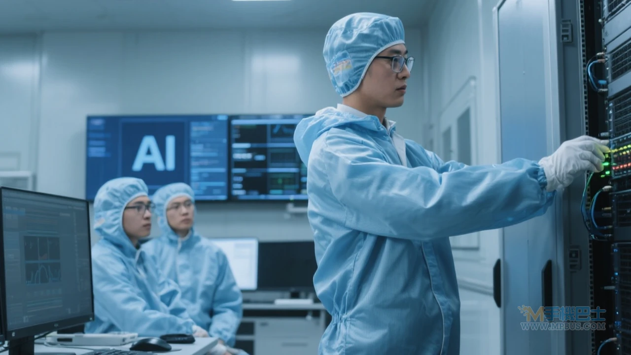 工程師檢測晶片