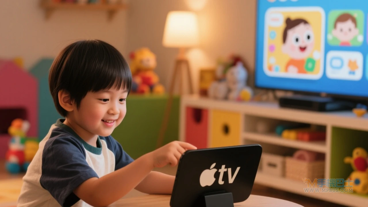 兒童使用Apple TV示意