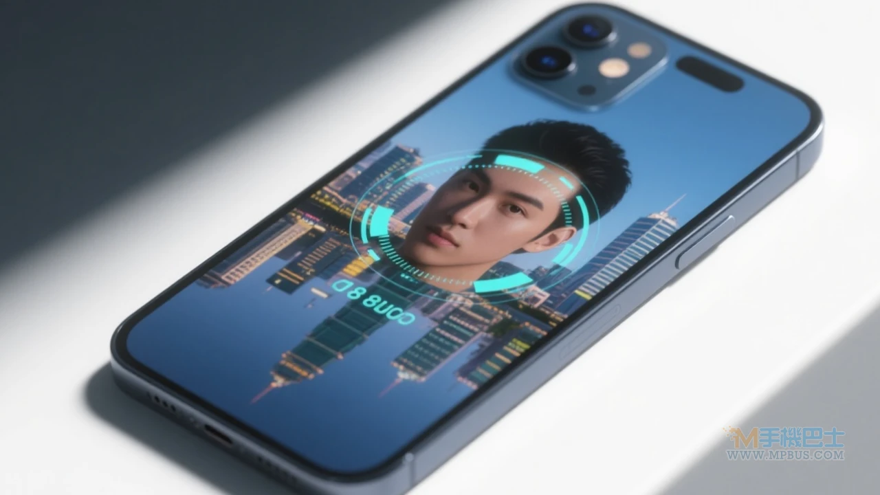 螢幕下Face ID技術示意圖