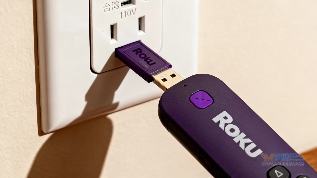 Roku裝置連接USB隨身碟示意圖