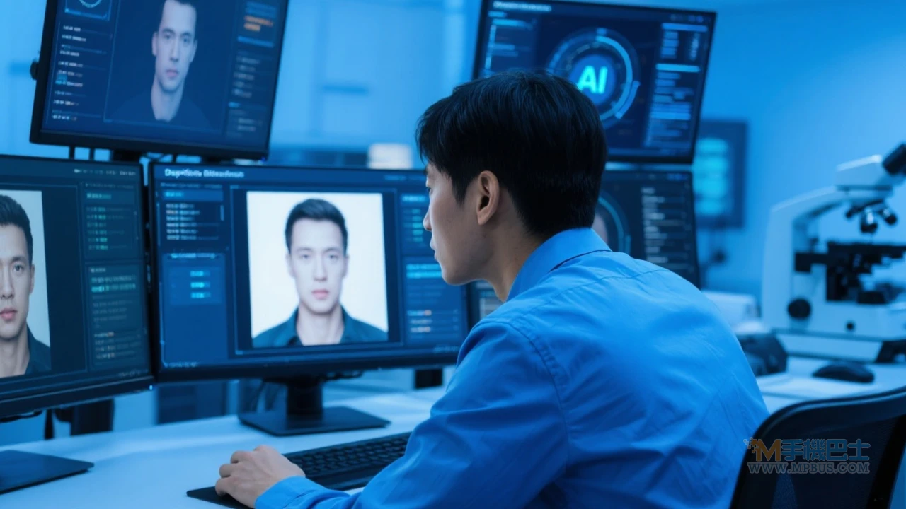 3C專家在實驗室分析AI生成影像的特徵